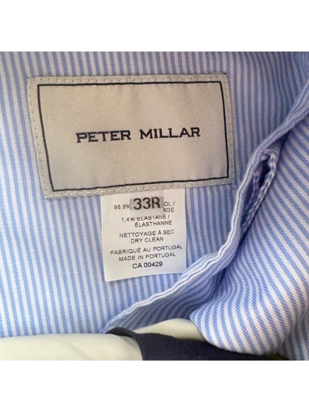 Peter Millar Crown Collection Taupe Wool Blend Dress Pants 33R Flat Front - Picture 3 of 5